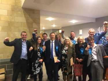 Jason, Donna and the team just after the election results were announced.