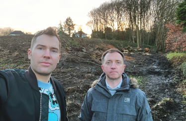 Cllr Adam Gregg and local campaigner Dr David Heathcote at Reap Hirst Road